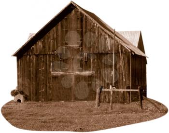 Royalty Free Sepia Tone Photo of a Barn 