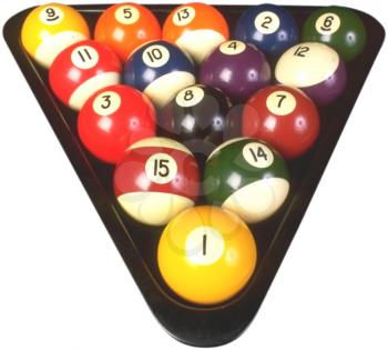 Royalty Free Photo of a Triangle of Billiard Balls