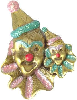 Royalty Free Photo of a Pair of Clowns on a Brooch