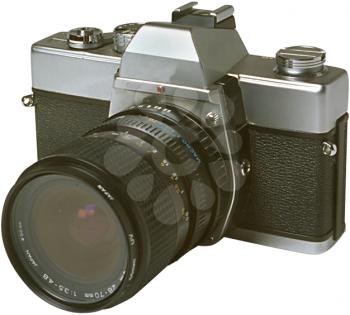 Royalty Free Photo of a Camera with a Closeup Lens