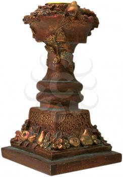 Royalty Free Photo of a Wooden Candlestick Holder