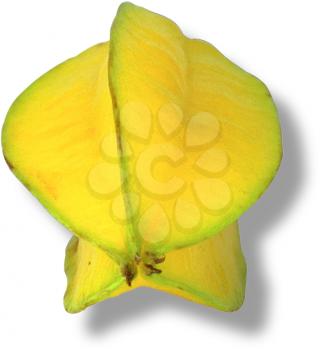 Royalty Free Photo of a Star Fruit with a Shadow