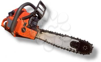 Royalty Free Photo of a Chainsaw with a Shadow