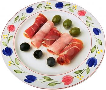 Royalty Free Photo of a Plate of Cold Cuts
