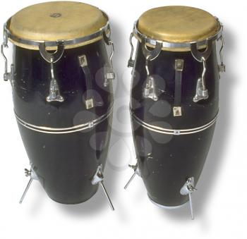 Royalty Free Photo of Two Conga Drums with Shadows