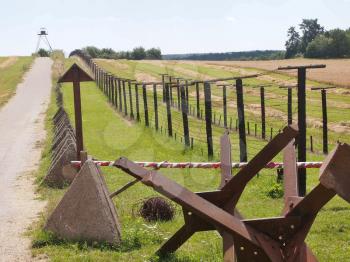 Memory of communism iron curtain in Cizov in Czech Republic village near border with Austria.