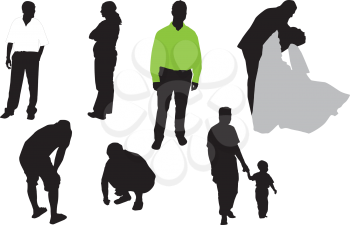 Vector illustration of silhouettes of people.