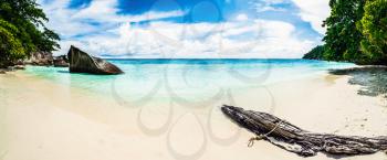 Beach panorama. Tropical summer landscape day background