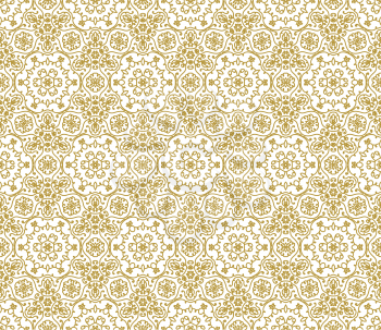 Lace vector fabric seamless  pattern with flowers. Brown on white