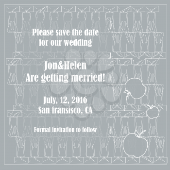 save the date card template with apples