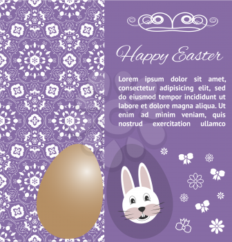 Easter Card template with eggs and bunny