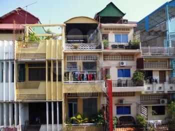 view of the houses of Phnom Penh. Cambodia
