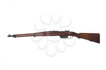 Steyr M1895 Rifle Also Known as Steyr-Mannlicher M95 Straight Pull Rifle Isolated On White Background