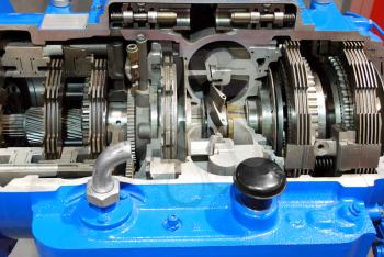 Truck automatic transmission gearshift close detail