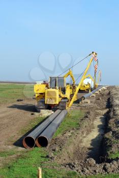 Industry gas pipeline construction site