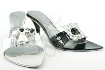 black and white lady elegance shoes 