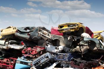 junk yard with old cars