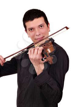 young man play violin