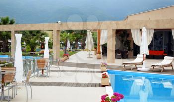 greece luxury resort summer vacation scene