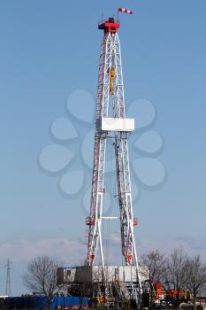 oil drilling rig on oilfield