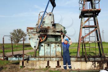 oil worker working on oilfield