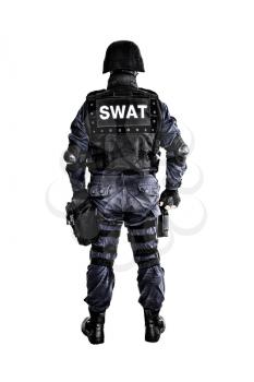 Special weapons and tactics (SWAT) team officer shot from behind