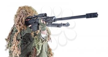U.S. Army sniper wearing a ghillie suit