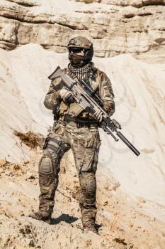United States Army ranger in the mountains