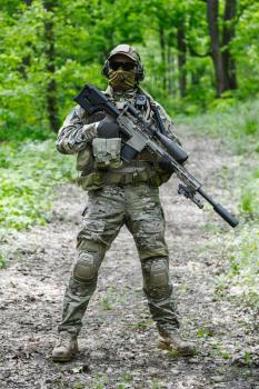 Green Berets US Army Special Forces Group sniper in action