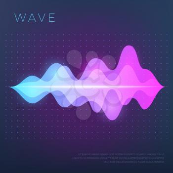 Abstract music vector background with sound voice audio wave, equalizer waveform. Voice audio, track equalizer sound illustration