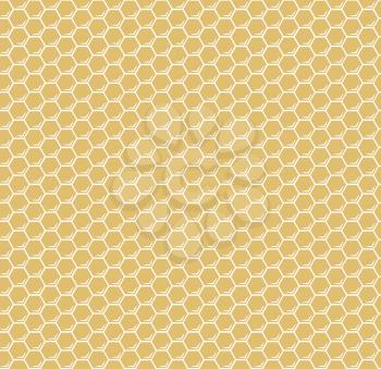 Yellow honeycomb hexagons vector seamless pattern. Background with honey comb illustration