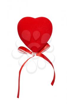 Red valentine heart isolated on white.