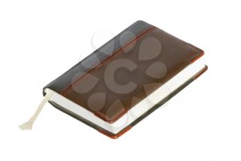 Brown notebook isolated on white.