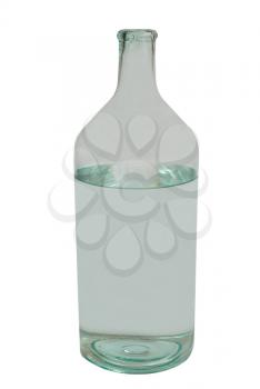 Transparent bottle isolated on white.