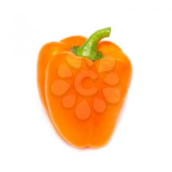 Orange paprika isolated on white.