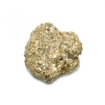 Nugget on fool's gold isolated on white.