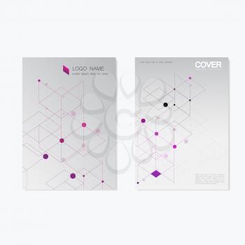 Business brochure design with abstract hexagon pattern. Vector cover background.