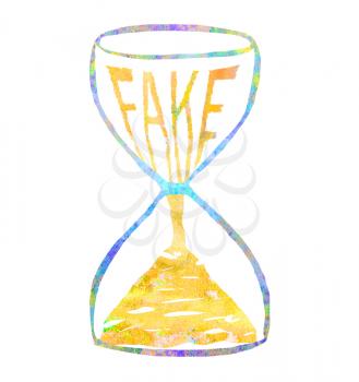 Abstract icon. Fake news, hoax concept. Illustration on white backdrop