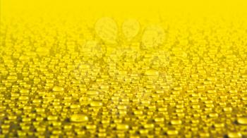 Yellow water drops texture. Water drop background