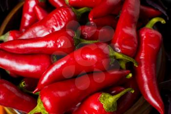 Red hot chilli pepper background. Organic hot pepper.