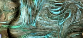 Dimensional Layered Abstract of Swirling Colors. 3D rendering.