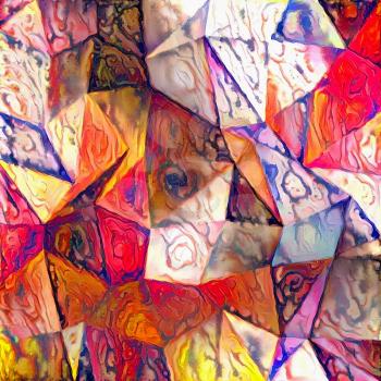Modern digital abstract painting. Geometric pattern