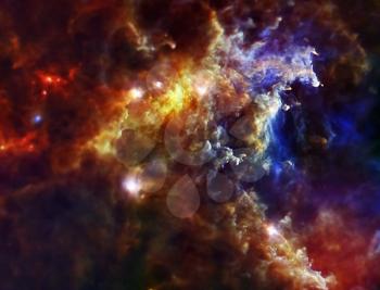 Big Babies in the Rosette Nebula. 3D rendering