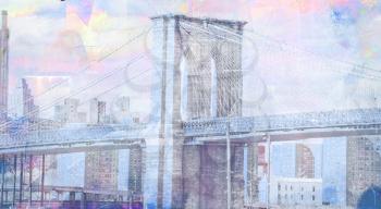 NY Brooklyn Bridge. 3D rendering