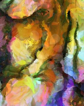 Colorful abstract painting. Vivid colors. 3D rendering