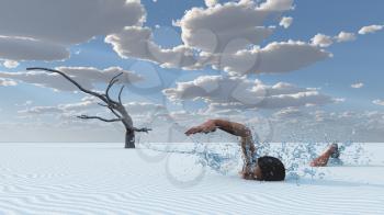 Desert sands swimmer. 3D rendering