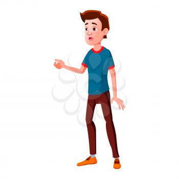 Teen Boy Poses Vector. Funny, Friendship. For Advertisement, Greeting, Announcement Design. Isolated Cartoon Illustration
