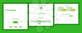 Website Design Template Vector. Business Technology. Landing Web Page. Modern Online Servises. Promotion Settings. Example Brand. Organisation Workshop. Illustration