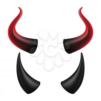 Devil Horns Vector. Demon Or Satan Horns Symbol, Sign, Icon. Isolated