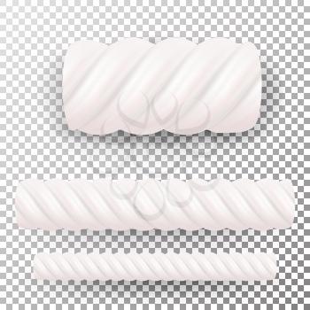 Realistic Marshmallows Candy Vector. Sweet Twist Illustration Isolated On White Background. Chewy Candy Good For Packaging Design, Frame
